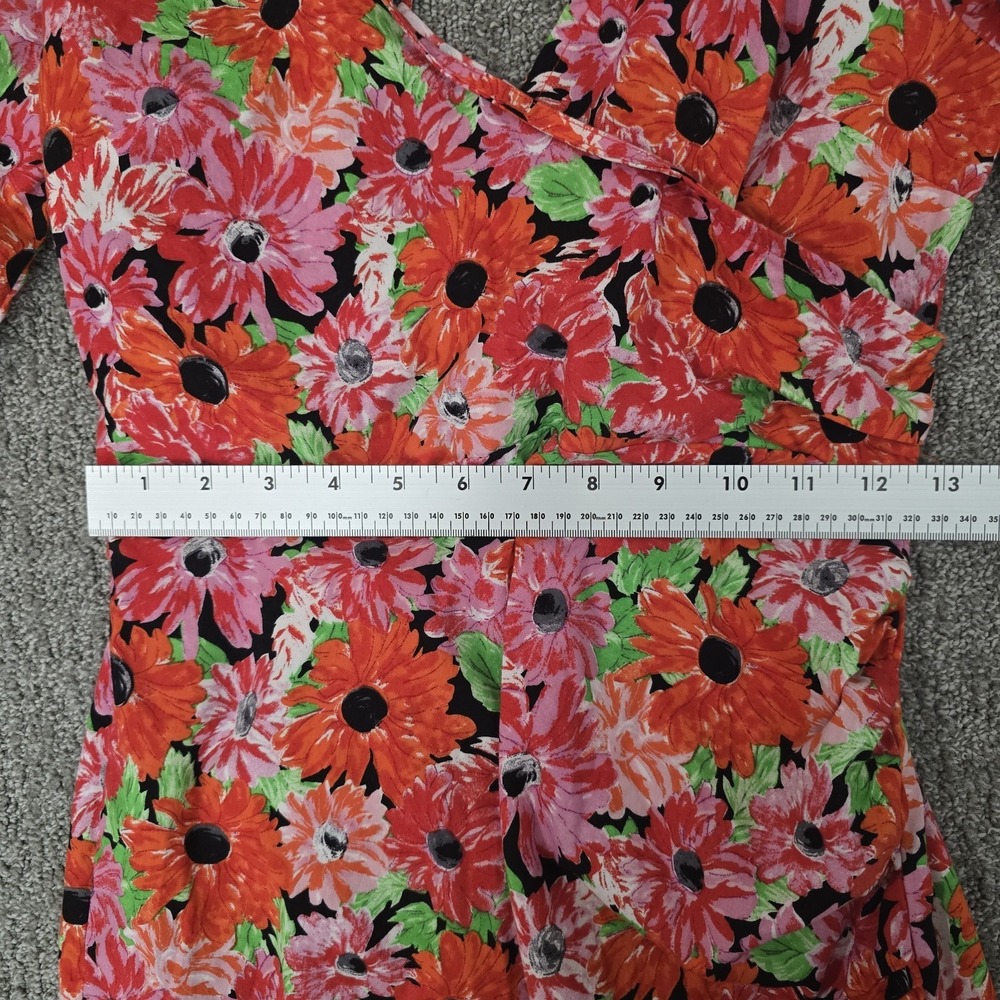 ASOS Design Red Mini Dress 6 Puff Sleeve Open Back Ruffle Hem Party - Picture 5 of 10